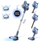 PrettyCare Cordless Vacuum Cleaner, 6-in-1 Lightweight Stick Vacuum,Self-Stand,Deep-Blue,W200-DB