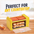 ZZJP Oscar Mayer Extra Large Countertop 8 Hot Dog Roller and Bun Toaster Oven - Stainless Steel Rollers and Non-stick Warming Racks - Adjustable Timer