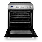 Cosmo 30 in. Stellar Collection 5.0 cu. ft. Electric Range with 4 Burner Glass Cooktop and Convection Oven in Stainless Steel