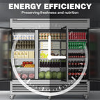 Coolski 82" W Commercial Freezer 72 Cu.ft 3 Door Reach-in Stainless Steel Commercial Freezer