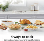 6 Slice Convection Toaster Oven With Easy Reach Roll-Top Door, Bake, Broil & Toast Functions, Auto Shutoff, Silver (31123DA)