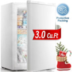 Auseo 3 Cu.ft Single Door Freezer, Compact Mini Freezer with Reversible Door for Kitchen, Apartment, Basement, Dorm, Black