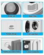 TABU Washer and Dryer Set, 19LBS Fully Automatic Washing Machine & 8.8LBS Clothes Dryer (White&White)