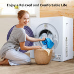 1500W Electric Portable Clothes Dryer, 8.82 lbs Capacity Front Load Compact Tumble Laundry Dryer with Stainless Steel Tub, Easy Control Button Panel Downside for Variety Drying Mode, White