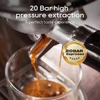 HiBREW 20 Bar Semi Automatic Espresso Machine for Home, Stainless Steel Coffee Maker with Steam Wand H10B
