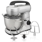 Hamilton Beach 4 Quart Stand Mixer for Kitchen, 7 Speeds, Tilt-Head, Dough Hook, Whisk & Flat Beater, Black
