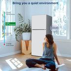 Kcpolre 4.8 Cu.ft Refrigerator with Freezer, 2-Door RV Fridge with Adjustable Thermostat, Compact Refrigerator with Freezer for Home, Kichen, Apartment, Office, Silver