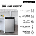 Edgestar Kc2000twin 20" Wide Dual Tap Kegerator For Full Size Kegs - Black