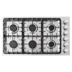 Cosmo 5 Piece Kitchen Package With 36" Gas Cooktop 24" Single Electric Wall Oven 24.4" Countertop Microwave French Door Refrigerator & 24" Built-in Fully Integrated Dishwasher