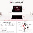 Gasland Chef IH30BF 12" Electric Cooktop Built-in 2 Burner Induction Stovetop 240V