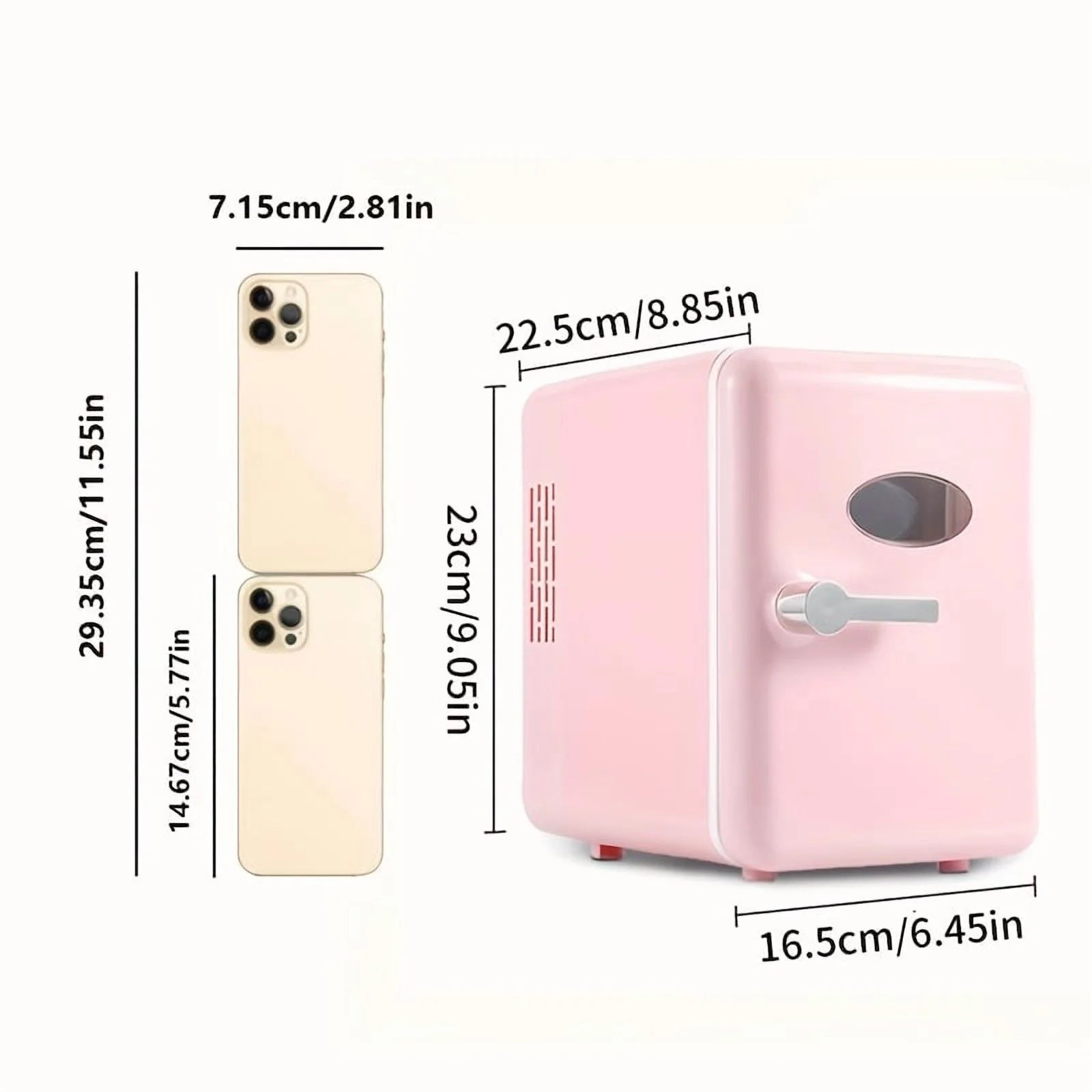 4L Mini Compact Refrigerator - Portable 6-Can Cooler and Warmer for Skincare, Beverages, Home, Office, and Car Use - Perfect Gift Idea with Versatile Temperature Control and Space-Saving Design
