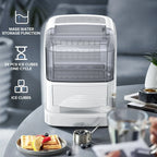 Auseo Cubic Ice Maker Machine, 2 Ice Size, 33 Lbs/Day, 24 Pcs Ice Cube Per Cycle, Large Ice Cube Storage Capacity, Adjustable Ice Thickness for Home/Office/Dorm, Silver