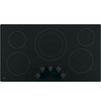 GE® 36" Built-In Knob Control Elec Cooktop 5 radiant elements, Power Boil Dual-Ring model JP3036DLBB