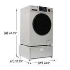 Equator All-in-One Washer Dryer VENTED-DRY 30% FASTER than Condense 15lb 110V with pedestal, Adjustable legs and Sanitize Cycle