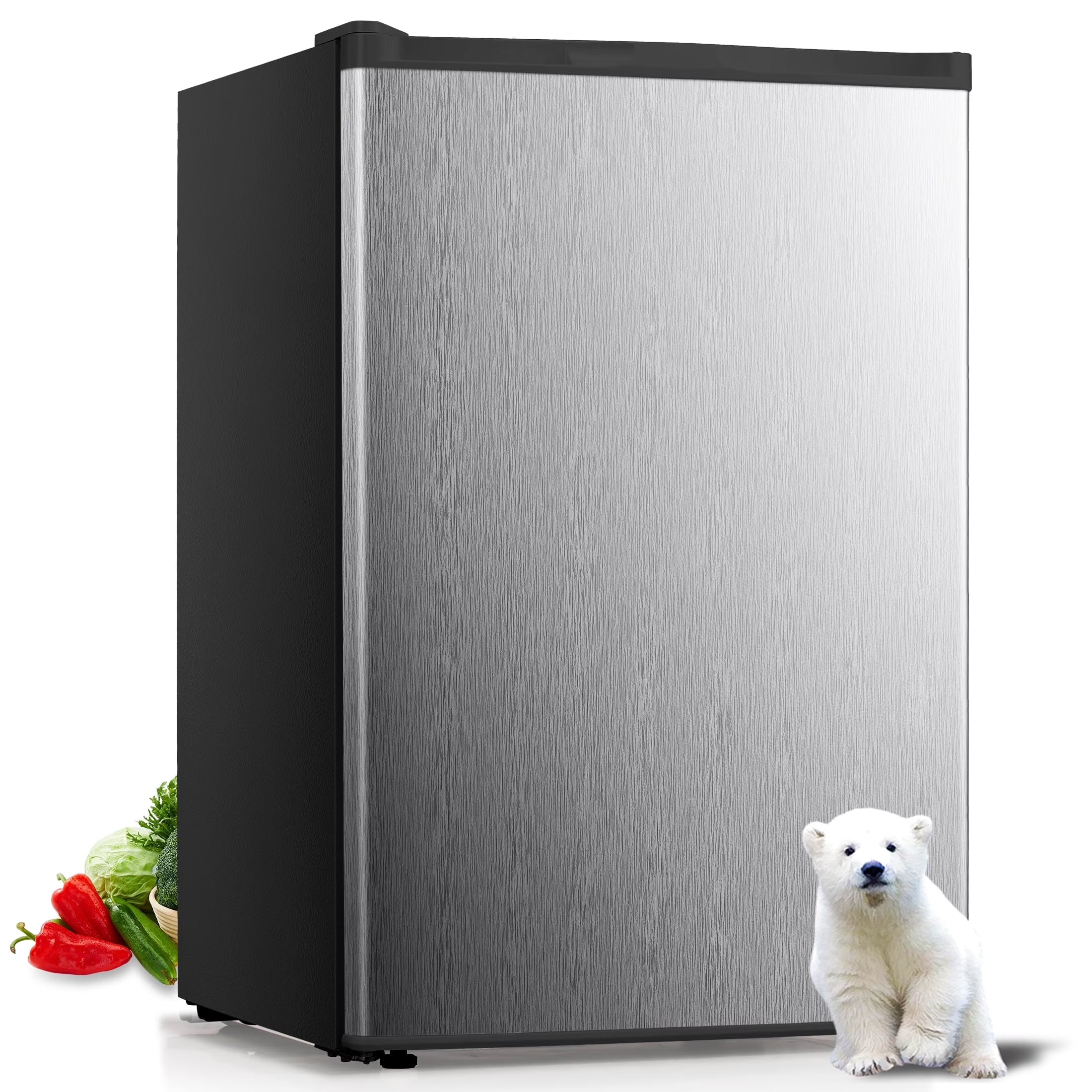 Electactic Upright Freezer, Energy Saving 3.0 Cu.ft Single Door Compact Upright Freezer with Reversible Door(Black)