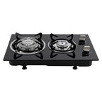 2 Burner Modern Gas Cooktop Gas Stove Top with 2 Burner Black 20.47*12.6 in