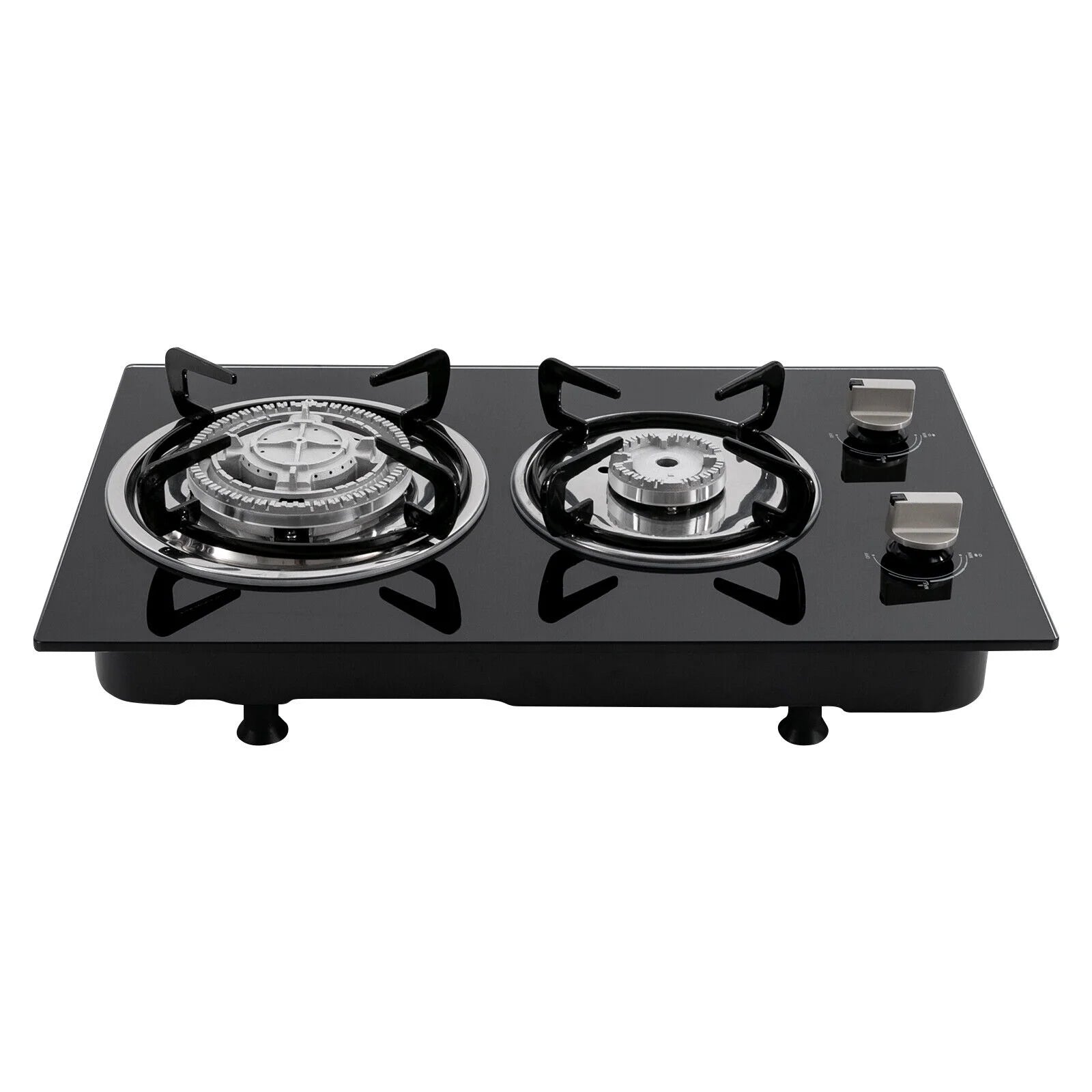 2 Burner Modern Gas Cooktop Gas Stove Top with 2 Burner Black 20.47*12.6 in