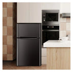 3.2 cu ft Compact Refrigerator - Stainless Steel Mini Fridge with Freezer, Adjustable Thermostat, and Can Dispenser - Ideal for Dorms, Apartments, Wet Bars