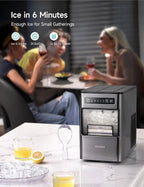 HiCOZY Ice Maker Portable Countertop, Ice Machine Countertop Ice in 6 Mins, 24 lbs/Day, Icemaker with Ice Scoop, for Gifts