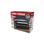 Open Box George Foreman 4�C6 Serving Electric Indoor Grill, Contact Smokeless Grilling with Removable Plates and Drip Tray, Stainless Steel Housing