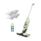 Shark VACMOP Cordless Hard Floor Cleaner, Vacuum and Spray Mop, Powerful Suction, Lightweight, LED Headlights, Includes 4 Disposable Pads, 12oz Multi-surface Cleaning Solution, Lime Green, VM252GN