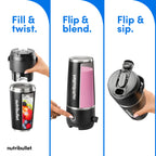 nutribullet Flip Insulated Portable Blender NBPB10350AK - Matte Black, 18oz