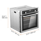 KFFKFF Solo Wall Oven, 24" Electric Integrated Wall Oven featuring 9 Culinary Modes, 2.68 Cu.Ft Electric Wall Ovens equipped with Timer, 2800W Electric Oven including Baking Rack and Tray