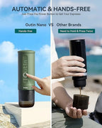 Nano Portable Electric Espresso Machine: 20 Bar, 3-4 Min Self-Heating, Mini 12V/24V Car Coffee Maker with NS Capsule & Ground Options - Ideal for Camping, Travel, RV, Hiking, Office (Space Grey)
