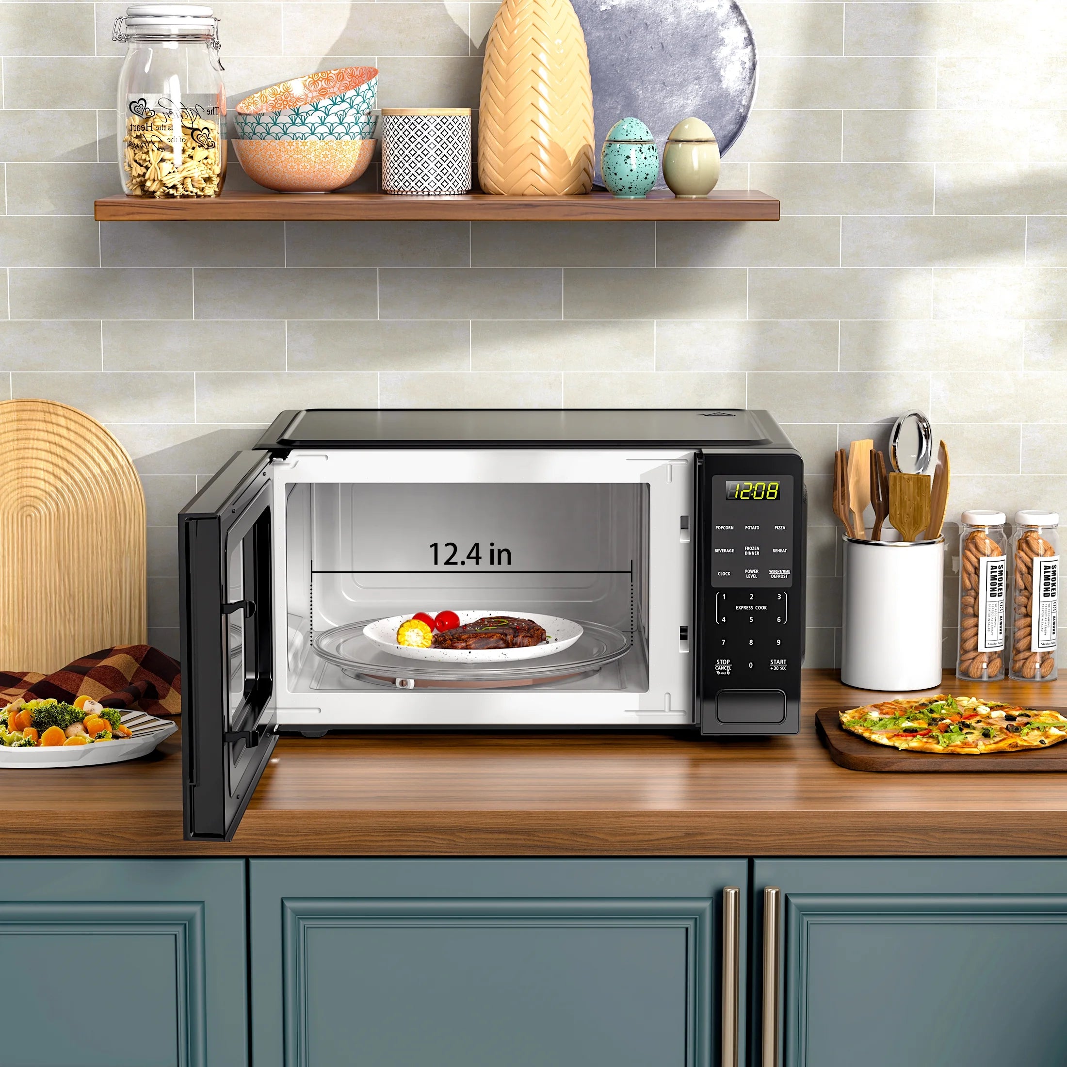 Mainstays 1.1 Cu ft Countertop Microwave Oven, 1000 Watts, Black