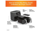 Restored Ninja Foody DZ201 6-in-1 8-qt. 2-Basket Air Fryer with Dual Zone Technology (Refurbished)