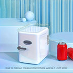 4L Mini Compact Refrigerator - Portable 6-Can Cooler and Warmer for Skincare, Beverages, Home, Office, and Car Use - Perfect Gift Idea with Versatile Temperature Control and Space-Saving Design