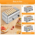 6-Slice Stainless Steel Toaster, 1680W High-Power with Adjustable Timing, Wide Slots, and Easy-to-Clean Design for Perfect Toast Every Time