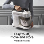Hamilton Beach 4 Quart Stand Mixer for Kitchen, 7 Speeds, Tilt-Head, Dough Hook, Whisk & Flat Beater, Black