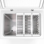 KNDKO 7.0 cu.ft. Chest Freezer with Adjustable Temperature, Free Standing Top Open Door Compact Freezer with Removable Basket for Kitchen/Home/Bar/Garage/Office