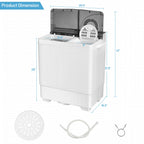 Costway 26lbs Portable Semi-automatic Washing Machine W/Built-in Drain Pump Grey