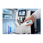 Jura E4 Coffee Machine (Piano White) with Filter, Cleaning Tablets and Coffee