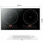 2400W 110V Electric 2-Burners Built in Dual Induction Cooking Cooker Cooktop Countertop
