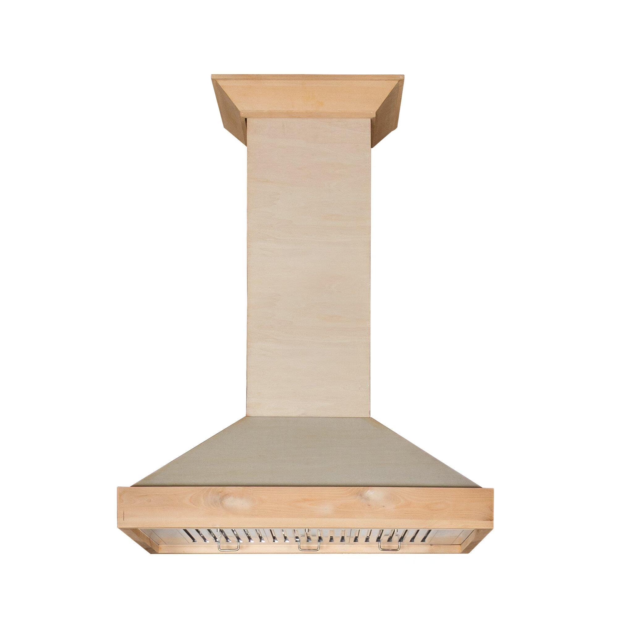 ZLINE 30 in. Unfinished Wooden Wall Mount Range Hood - Includes Motor