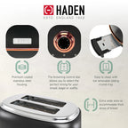 Haden Heritage 2 Slice Wide Slot Toaster & Coffee Maker, Black & Copper