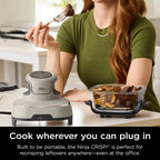 Ninja Crispi 4-in-1 Portable Glass Air Fryer Cooking System, 4-Qt & 6-Cup Containers, Cyberspace