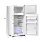 Giantex Compact Refrigerator, 3.4 cu. ft. Mini Cooler Fridge, Freestanding Fridge w/Adjustable Thermostat, Black