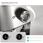 HiBREW 20 Bar Semi Automatic Espresso Machine for Home, Stainless Steel Coffee Maker with Steam Wand H10B