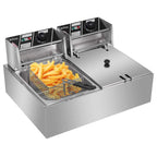 5000W 12 Liter Electric Countertop Deep Fryer Dual