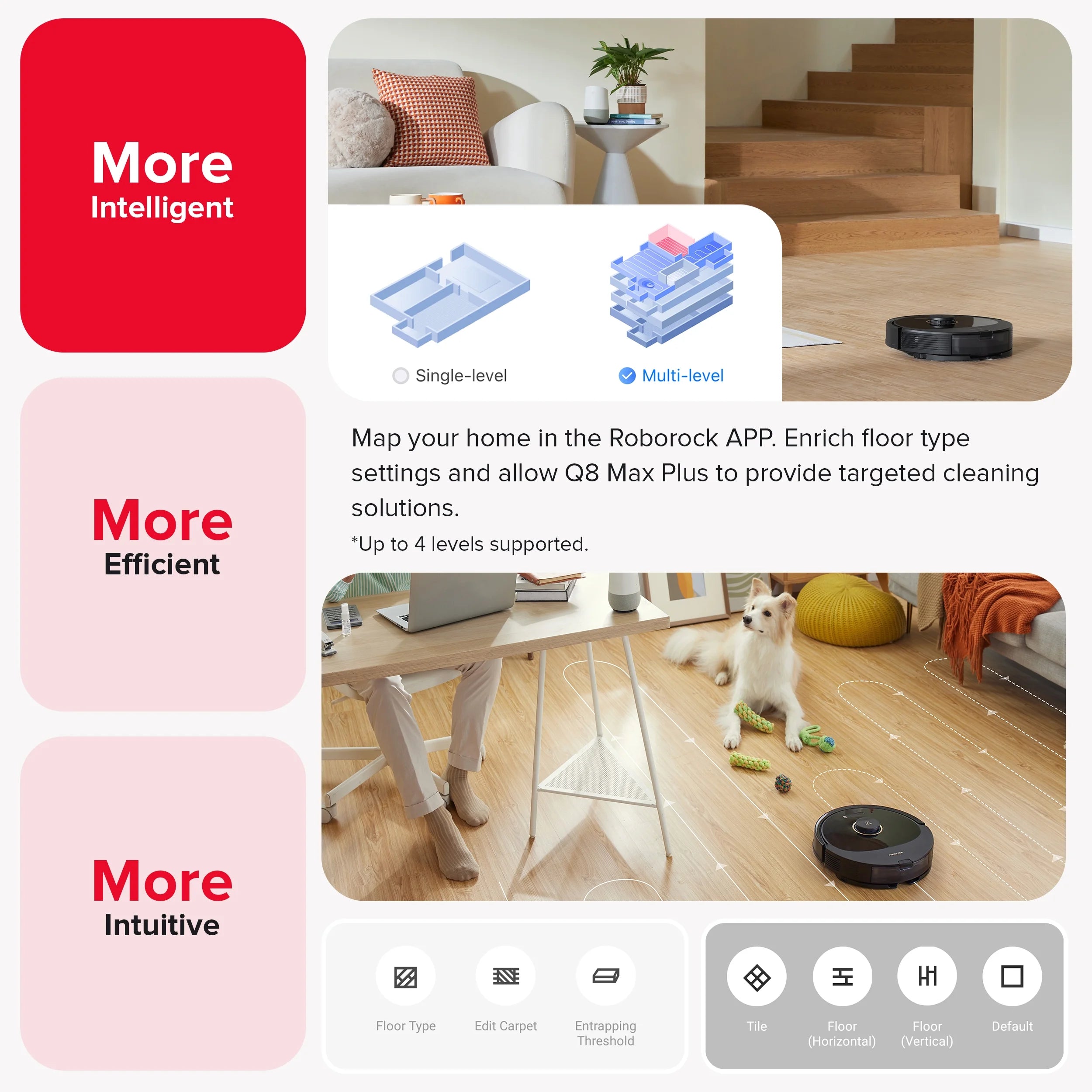 Roborock Q8 Max+ Robot Vacuum and Mop with Self-Emptying, Obstacle Avoidance, LiDAR Navigation, 5500Pa Suction Power, and App Control