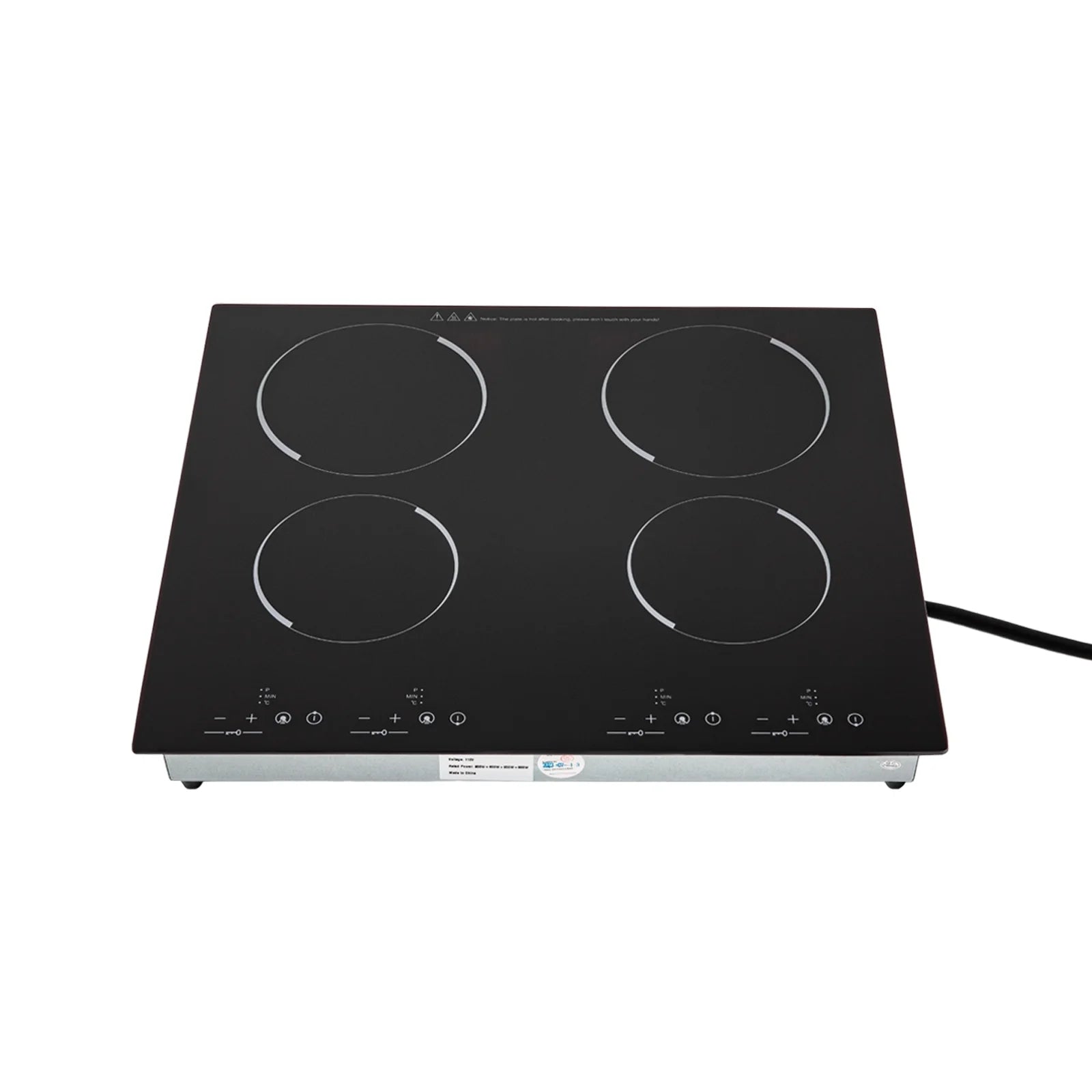 110V Electric Cooktop, Built-in Cooktop 3000W, Electric Stove Top with 4 Electric Burners, 9 Heating Level, Kid Safety Lock, Sensor Touch Control