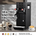 Commercial Coffee Milk Frother, 110V Automatic Frother with 12L Capacity for Restaurants (Black)