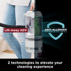 Shark Bagless Upright Vacuum, Navigator Advanced Lift Away with Powerful Hair Pickup, Crevice and Upholstery Tool, Anti Allergen Seal, Easy to Empty, Large Dustbin, Grey, LA300