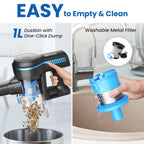 Wnkim Cordless Stick Vacuum Cleaner, 25Kpa, HEPA Wet/Dry Vacuum Cleaner for Hardwood Pet Hair  Carpet