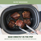 GreenPan 6-Quart, 14-in-1 Slow Cooker, Family Size, Ceramic Nonstick, Dishwasher Safe Parts, Black