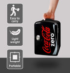 Coca-Cola Coke Zero 4L Portable Cooler/Warmer, Compact Personal Travel Fridge for Snacks Lunch Drinks Cosmetics, Includes 12V and AC Cords, Desk Accessory for Home Office Dorm Travel, Black